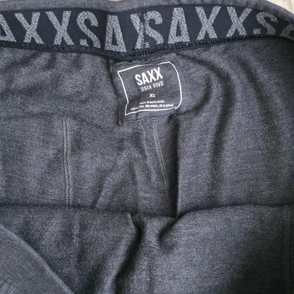 SAXX 3Six Five Lounge Sweatpant Black Heather(Dark Gray) Pants Men Sz XL NWT - Picture 6 of 12